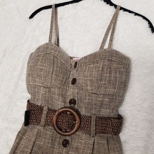 Vintage Button-down Spaghetti Strap Dress